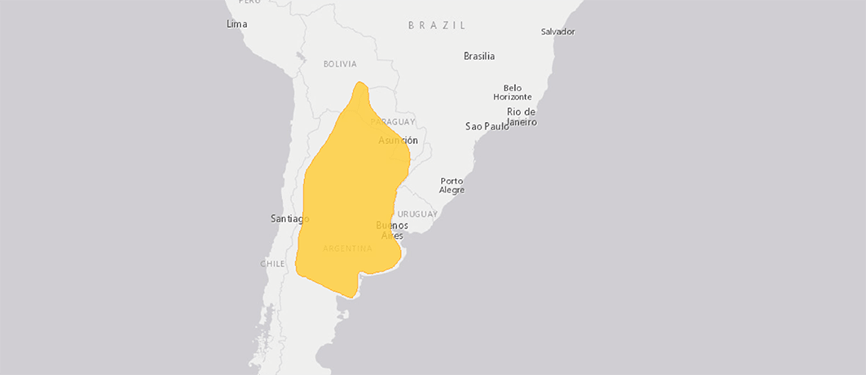Tierlexikon: Flachland-Viscacha x Verbreitungskarte Flachland-Viscacha