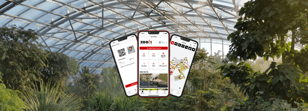Headerbild mit Screenshots der Zoo-App Version 6.0.0