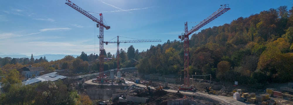 Blick auf die Baustelle zur Pantanal Voliere im Zoo Zürich.