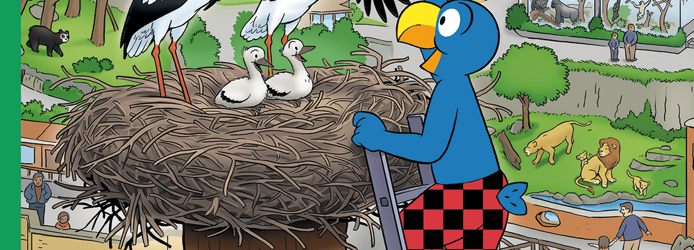 Foto: Globi Verlag AG Globi und die Tiere im Zoo.