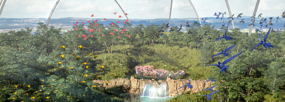 Bild: Region Five Media Rendering der geplanten Pantanal Voliere im Zoo Zürich
