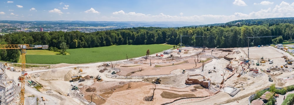 Foto: Zoo Zürich Luftaufnahme Baustelle Lewa Savanne.