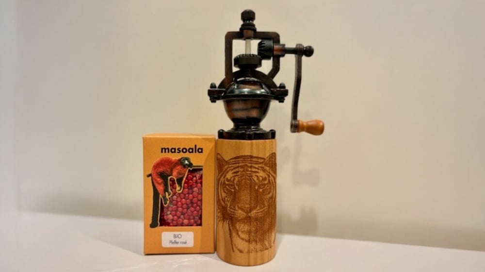 Bild einer Retro-Gewürzmühle aus dem Zooshop.