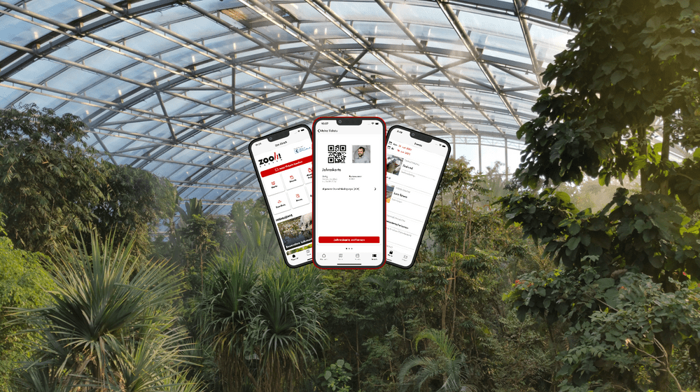 Headerbild mit Screenshots der Zoo-App Version 6.0.0, Fokus auf der Jahreskarte.