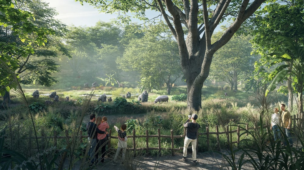 Rendu du projet de construction de la forêt de Ndoki, état mars 2025.