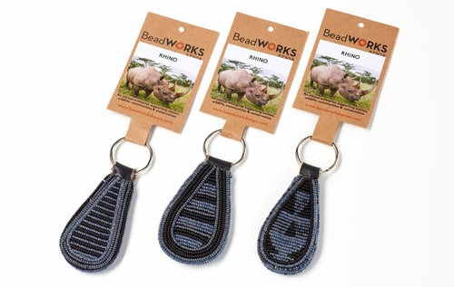 Schlüsselanhänger Rhino von Beadworks Kenya