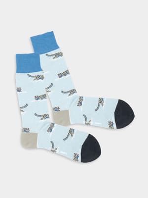 Foto: DillySocks, Thomas Veit Produktbild der DillySocks-Panthera-Kollektion, Sujet Schneeleopard.