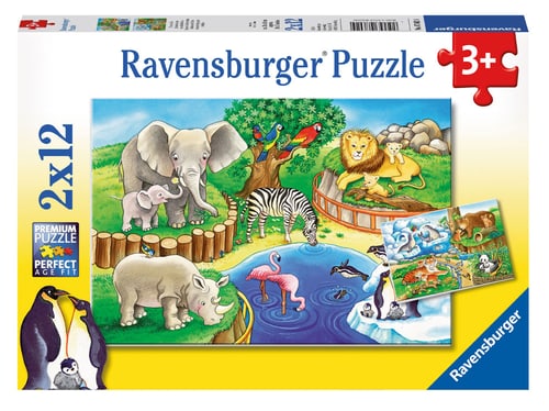 Puzzle Tiere im Zoo 2 x 12 Teile