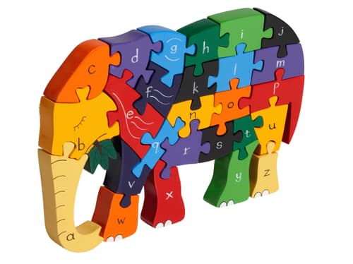 Holzpuzzle Elefant A-Z