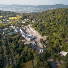 Drohnenaufnahme Baustelle der Pantanal Voliere.