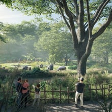 Rendering zum Bauprojekt Ndoki Wald, Stand März 2025.
