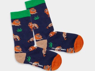 Produktbild der DillySocks-Panthera-Kollektion, Kindersocken Sujet Löwe.