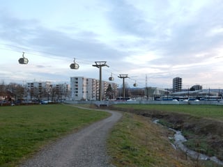 Visualisierung der Zooseilbahn von Stettbach zum Zoo Zürich.