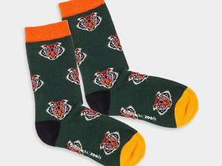 Produktbild der DillySocks-Panthera-Kollektion, Kindersocken Sujet Tiger.