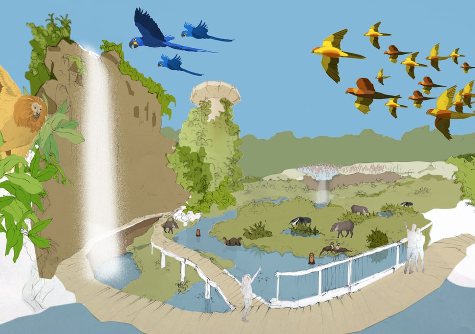 Visualisierung: Zoo Zürich, Susanne Weber Visualisierung Neugestaltung Pantanal