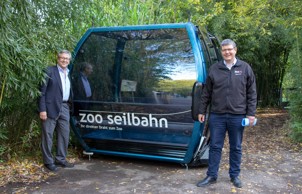 Andres Türler, VR-Präsident Zooseilbahn, und Andreas Hohl, VR-Delegierter.