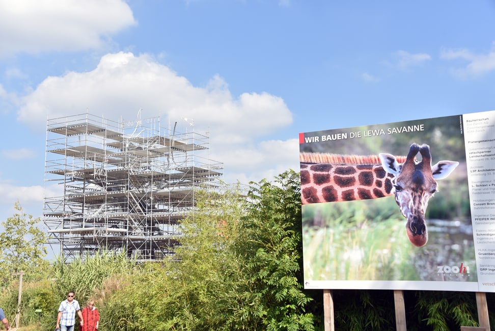 Baustelle Lewa Savanne im Zoo Zürich.