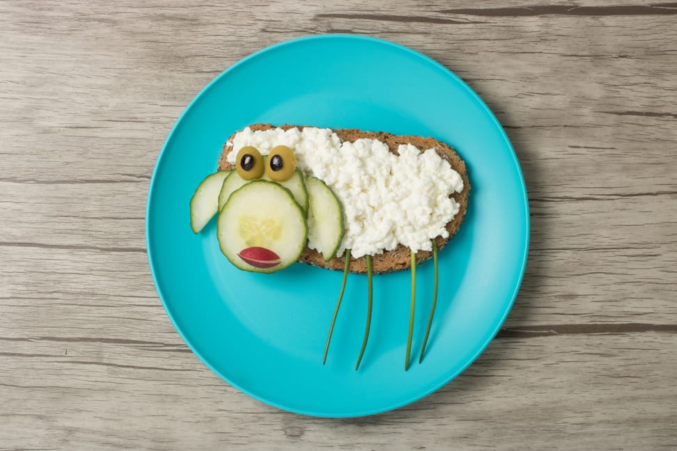 Image symbolique d'un repas sans viande adapté aux enfants.