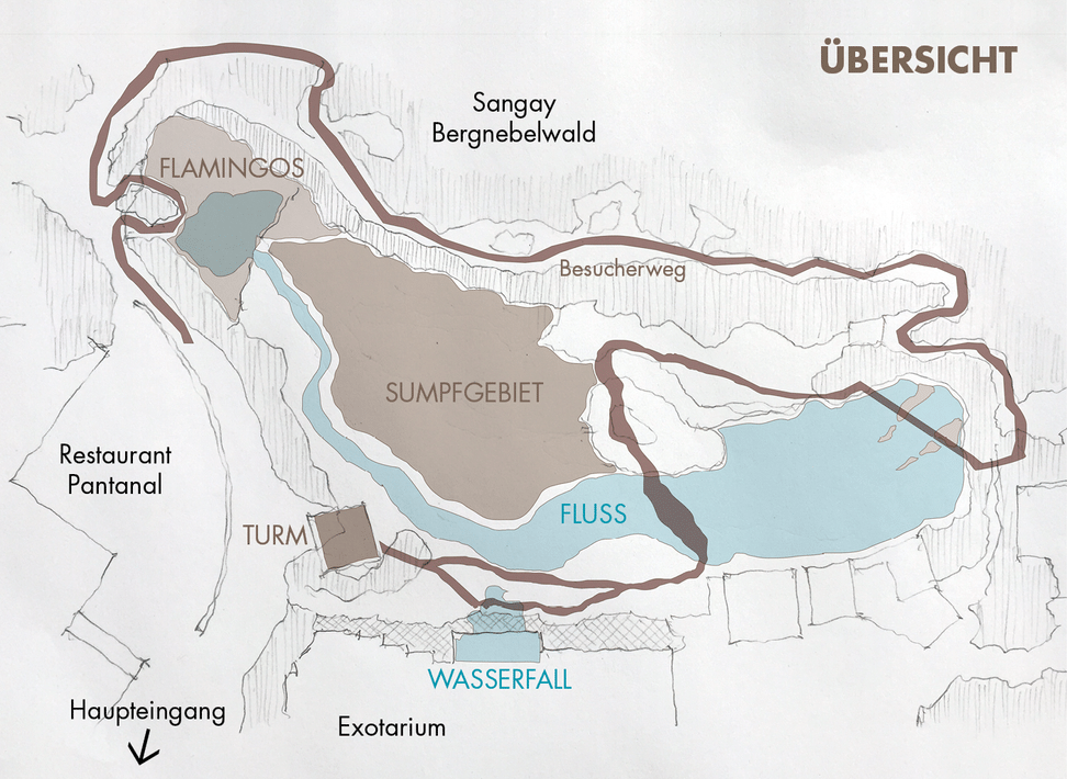 Visualisierung: Zoo Zürich, Susanne Weber Übersichtsplan Pantanal Voliere