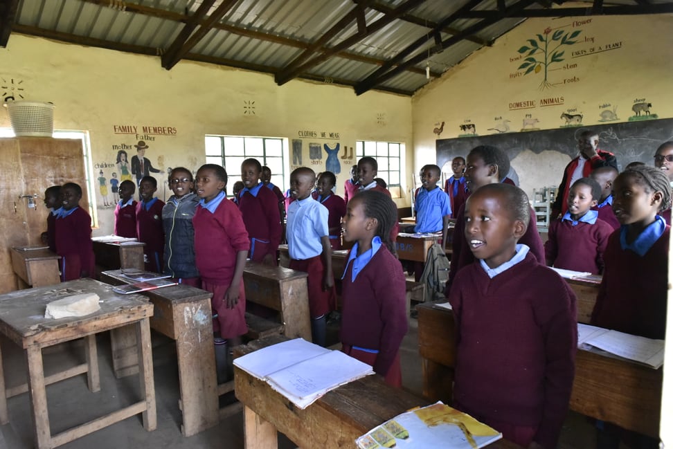 Schulklasse im Lewa Wildlife Conservancy. 