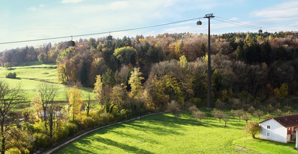 Zooseilbahn über dem Gfellergut