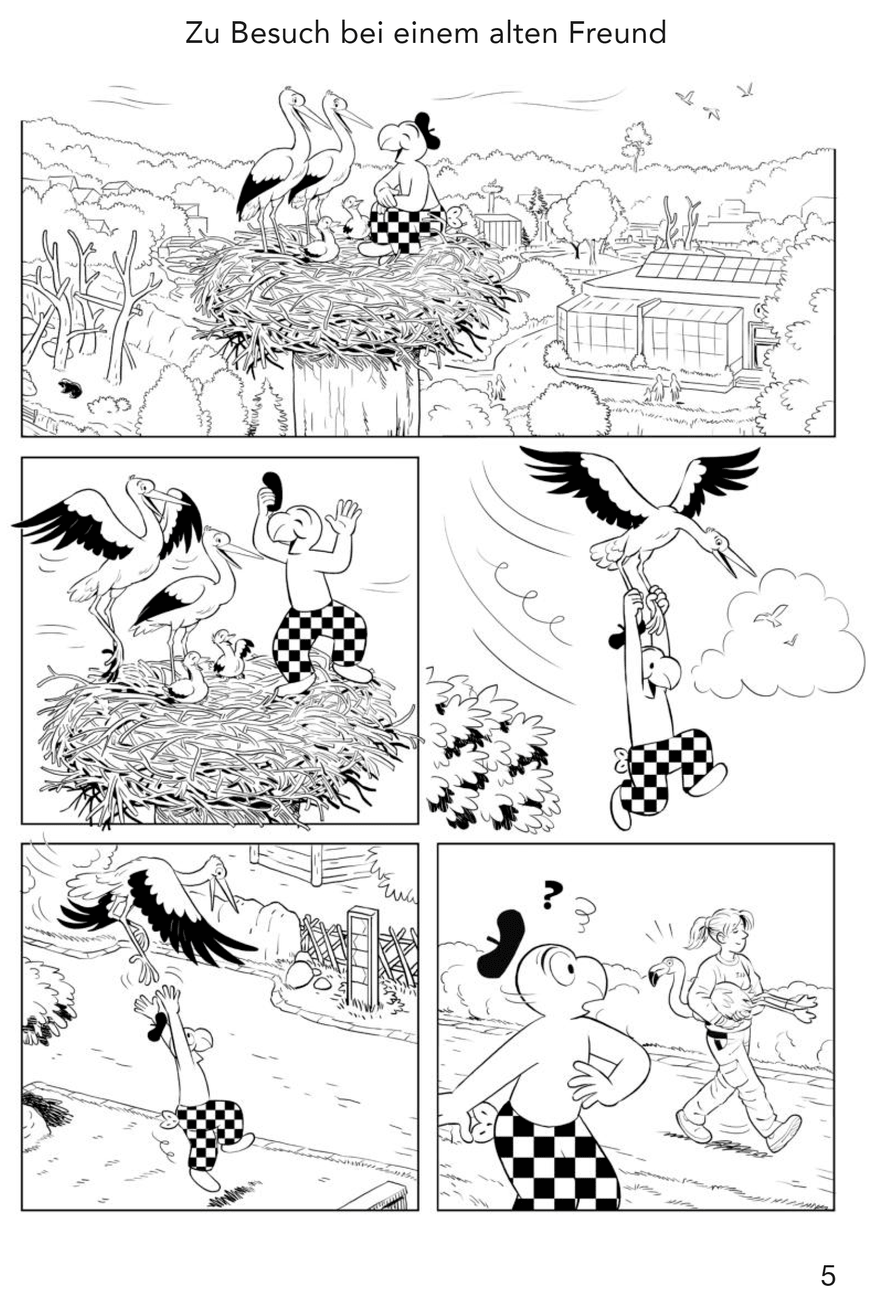 Seite 5 im Globi-Band 100 «Globi bei den Papageien».