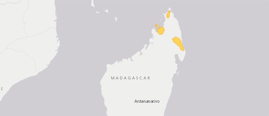 Karte: IUCN Verbreitungskarte Grosser Madagaskar-Taggecko