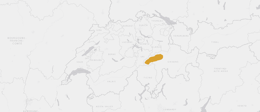 Verbreitungskarte Bündner Oberländer Schaf Verbreitungskarte Bündner Oberländer Schaf