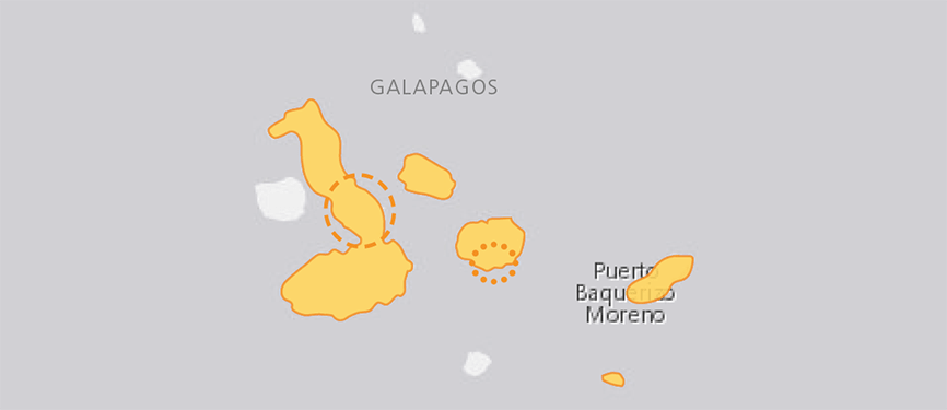 Verbreitungskarte Galapagos-Riesenschildkröte