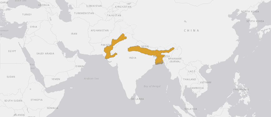 Verbreitungskarte Strahlen-Dreikielschildkröte