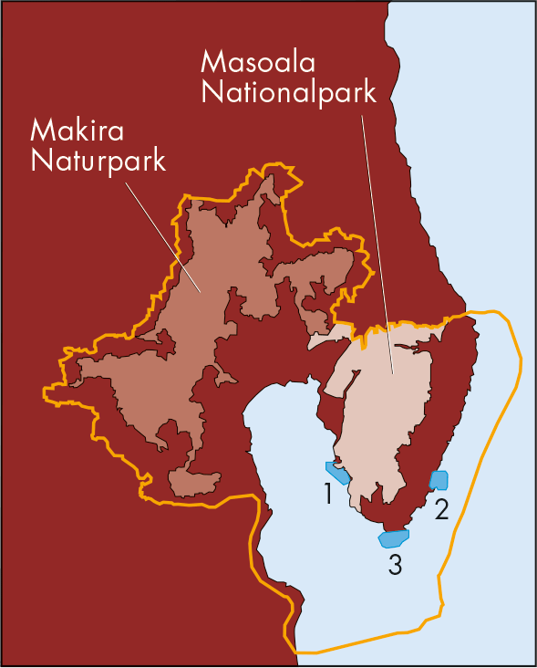 Karte: Zoo Zürich. Masoala Nationalpark und Naturschutzregion MaMaBay