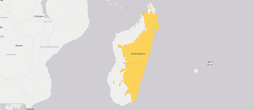 Verbreitungskarte Madagaskarfruchttaube