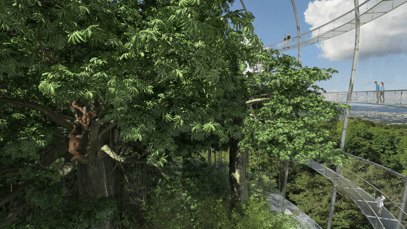 Depiction of the Sumatran rainforest at Zoo Zurich
