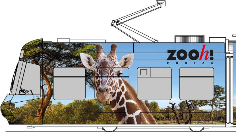 Visualisierung des Zoo-Sondertrams Lewa Savanne.