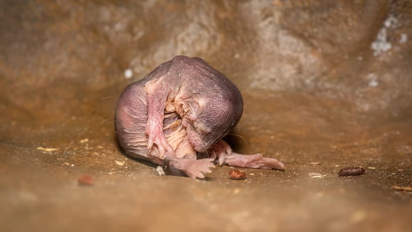 Nacktmull in der Lewa Savanne im Zoo Zürich.