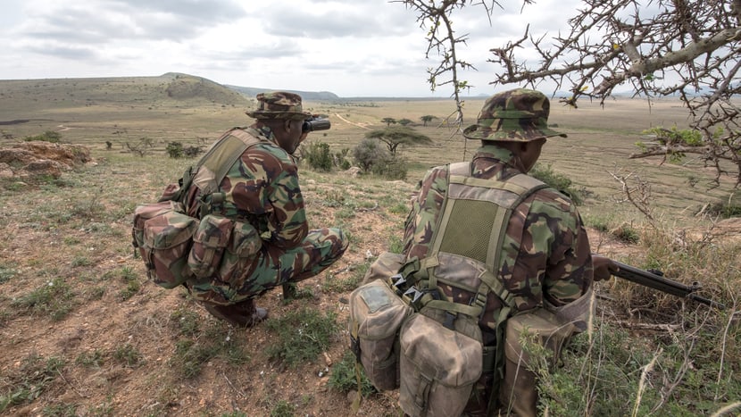 Mitglieder des Anti Poaching Units des Lewa Wildlife Conservany in Kenia.