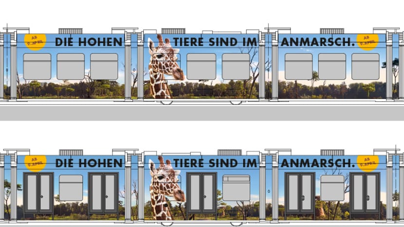 Visualisierung des Zoo-Sondertrams Lewa Savanne.