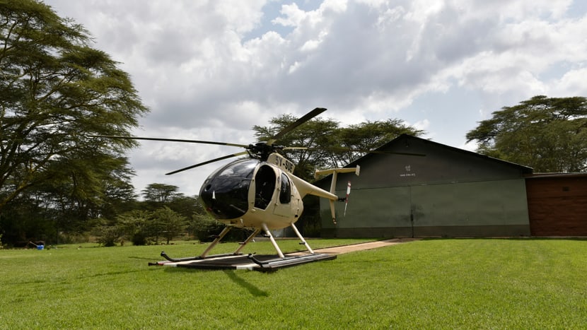 Foto: Zoo Zürich, Martin Bauert Helikopter des Lewa Wildlife Conservancys in Kenia.
