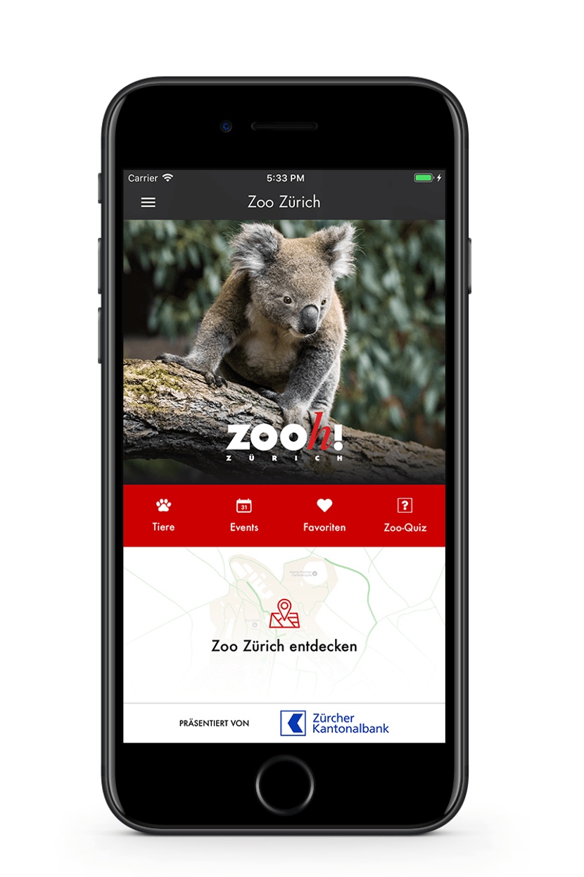 Zoo-App Startscreen