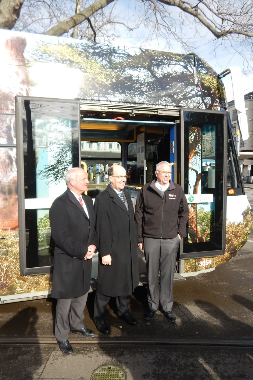 Zoo-Sondertram Lewa Savanne am Bellevue.